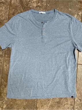Threads 4 Thought Men's Heathered Sky Blue Henley Tee
